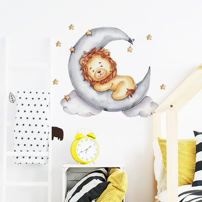 Watercolour Moon Elephant Nursery Wall Sticker Decals - Just Kidding Store