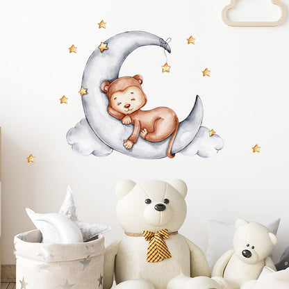 Watercolour Moon Elephant Nursery Wall Sticker Decals - Just Kidding Store