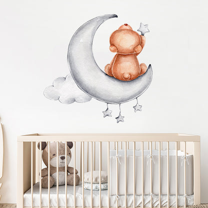 Watercolour Moon Elephant Nursery Wall Sticker Decals - Just Kidding Store
