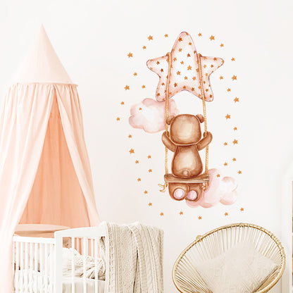 Watercolour Moon Elephant Nursery Wall Sticker Decals - Just Kidding Store