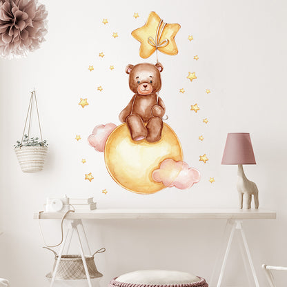 Watercolour Moon Elephant Nursery Wall Sticker Decals - Just Kidding Store