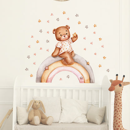 Watercolour Moon Elephant Nursery Wall Sticker Decals - Just Kidding Store