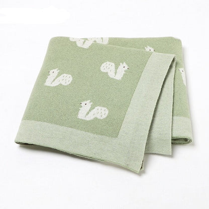 Little Squirrel Cotton Baby Children Knit Blanket - Just Kidding Store
