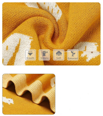 Little Squirrel Cotton Baby Children Knit Blanket - Just Kidding Store