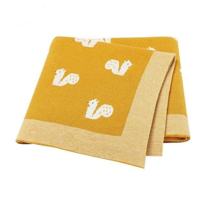 Little Squirrel Cotton Baby Children Knit Blanket - Just Kidding Store