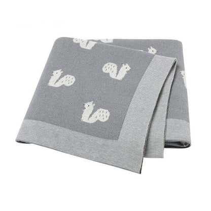 Little Squirrel Cotton Baby Children Knit Blanket - Just Kidding Store