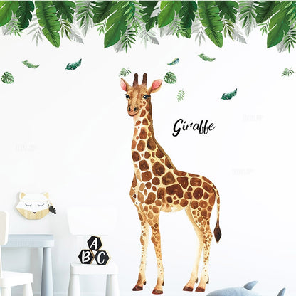Big Giraffe Wall Decal - Kids Jungle Stickers - Just Kidding Store