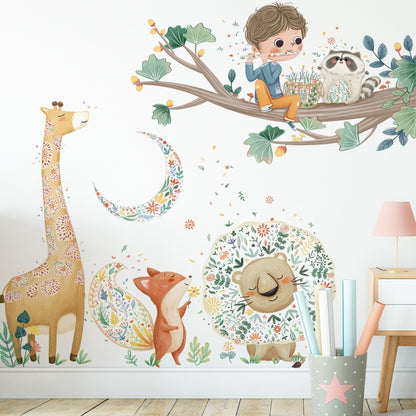 Boy With A Flute Wall Decal Nursery Stickers - Just Kidding Store