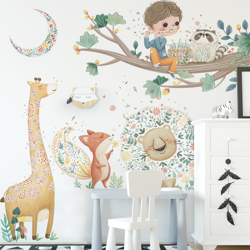 Boy With A Flute Wall Decal Nursery Stickers - Just Kidding Store