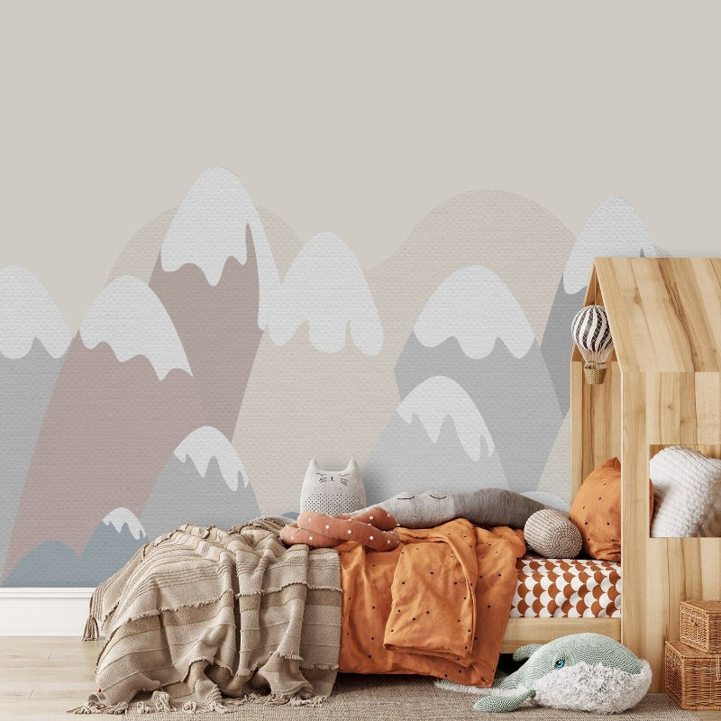 High Peak Snow Mountains Fabric Wall Stickers - Just Kidding Store