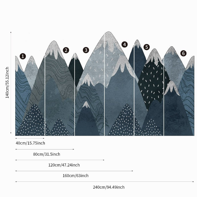 High Peaks Blue Mountains Fabric Wall Sticker - Just Kidding Store