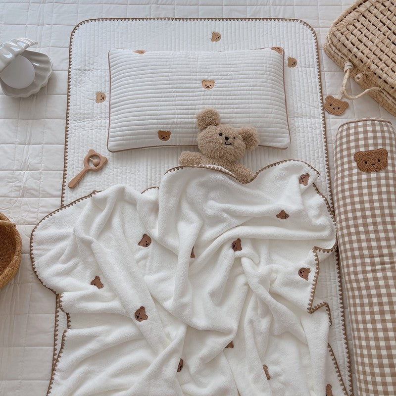 Embroidered Teddy Bear Super Soft Furry Blanket - Just Kidding Store