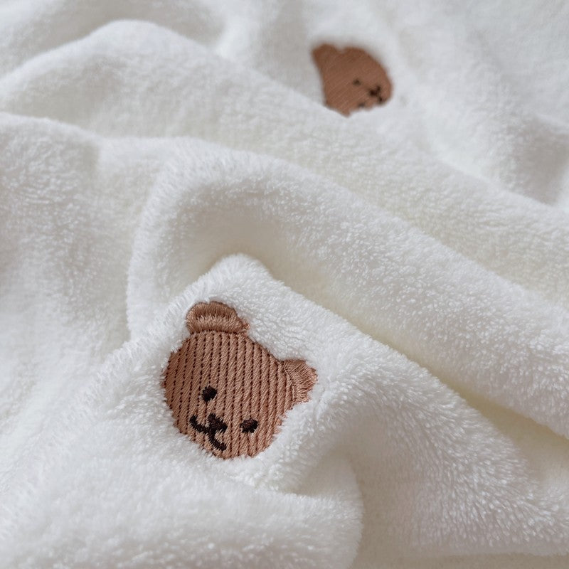 Embroidered Teddy Bear Super Soft Furry Blanket - Just Kidding Store