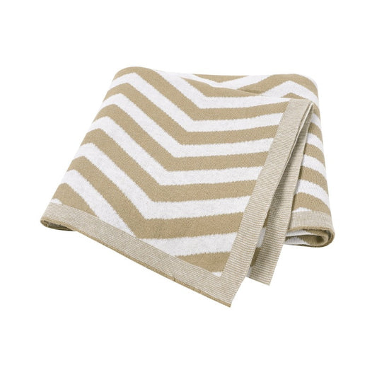 Chevron Cotton Baby Nursery Knitted Blanket - Just Kidding Store