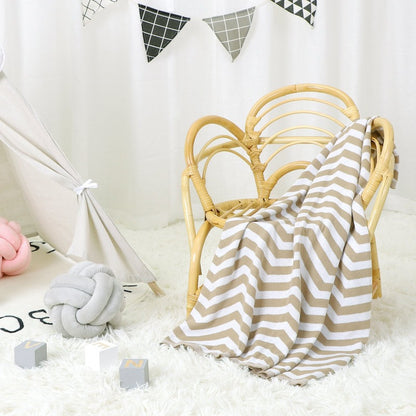 Chevron Cotton Baby Nursery Knitted Blanket - Just Kidding Store