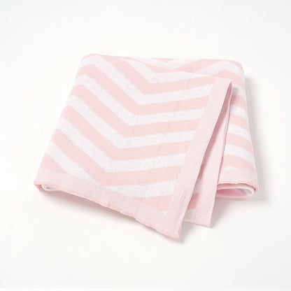 Chevron Cotton Baby Nursery Knitted Blanket - Just Kidding Store