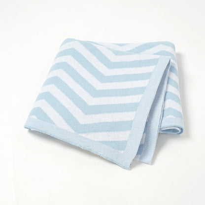 Chevron Cotton Baby Nursery Knitted Blanket - Just Kidding Store