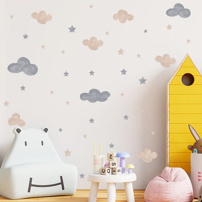Watercolor Cloud And Stars Wall Stickers - Just Kidding Store