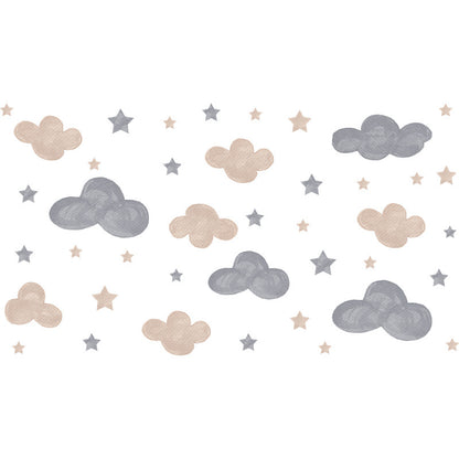 Watercolor Cloud And Stars Wall Stickers - Just Kidding Store