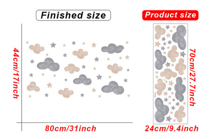 Watercolor Cloud And Stars Wall Stickers - Just Kidding Store