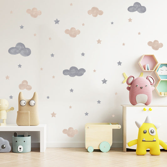 Watercolor Cloud And Stars Wall Stickers - Just Kidding Store