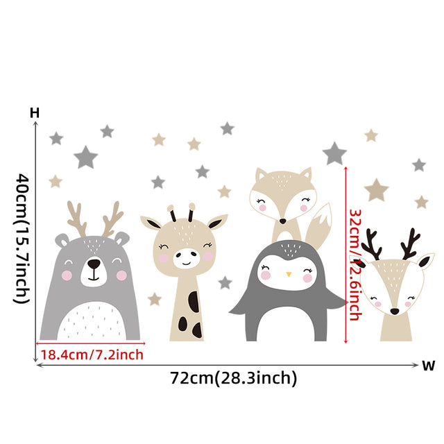 Cartoon Animals Wall Decal - Just Kidding Store