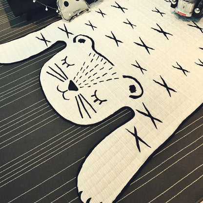 White Tiger Mat - Anti Slip Padded Rug - Just Kidding Store 