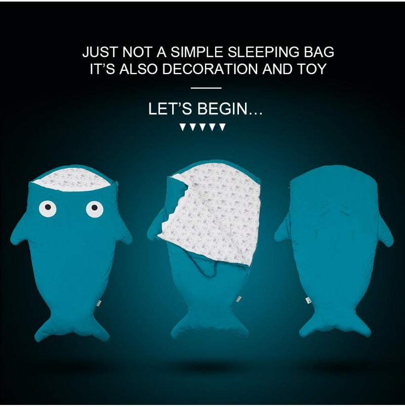 Children Sleeping Bag - Kids Cotton Sleep Sack - Comfy Shark - Just Kidding