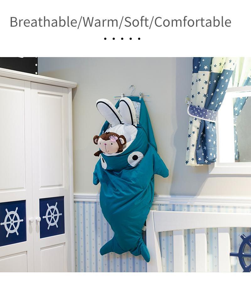 Children Sleeping Bag - Kids Sleep Sack - Comfy Shark Turquoise