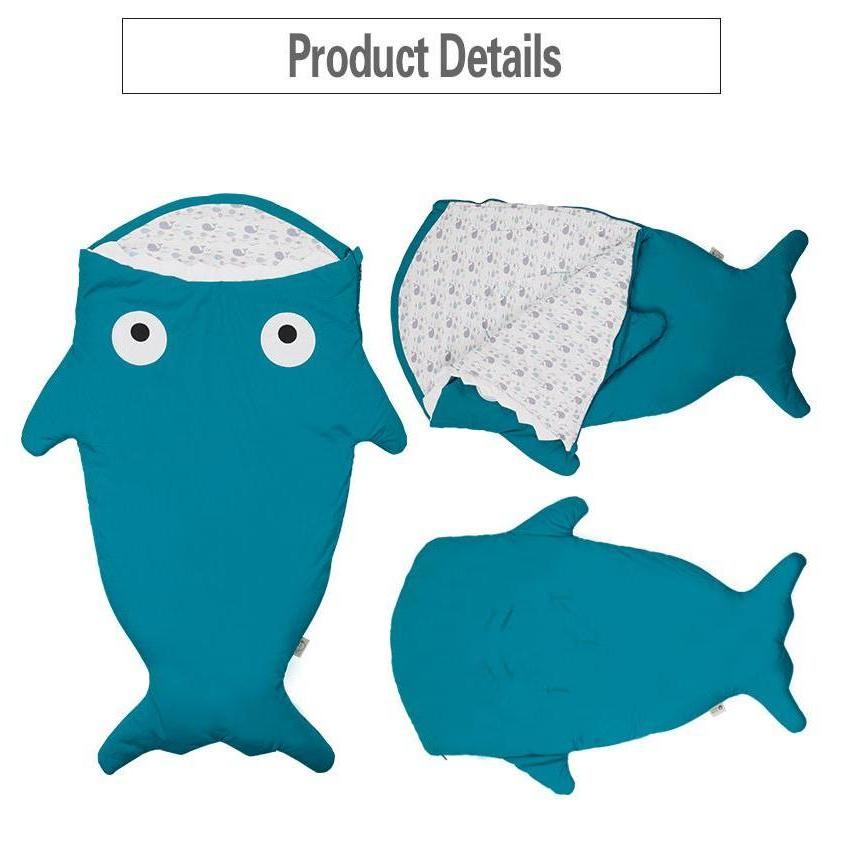 Children Sleeping Bag - Kids Sleep Sack - Comfy Shark Turquoise