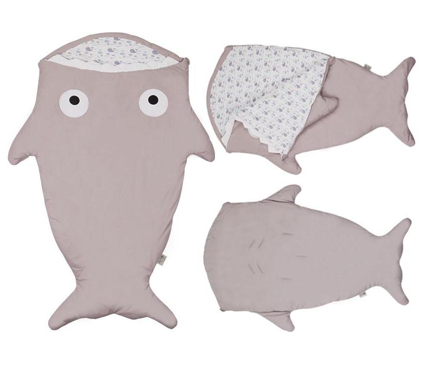 Children Sleeping Bag - Kids Cotton Sleep Sack - Comfy Shark Gray