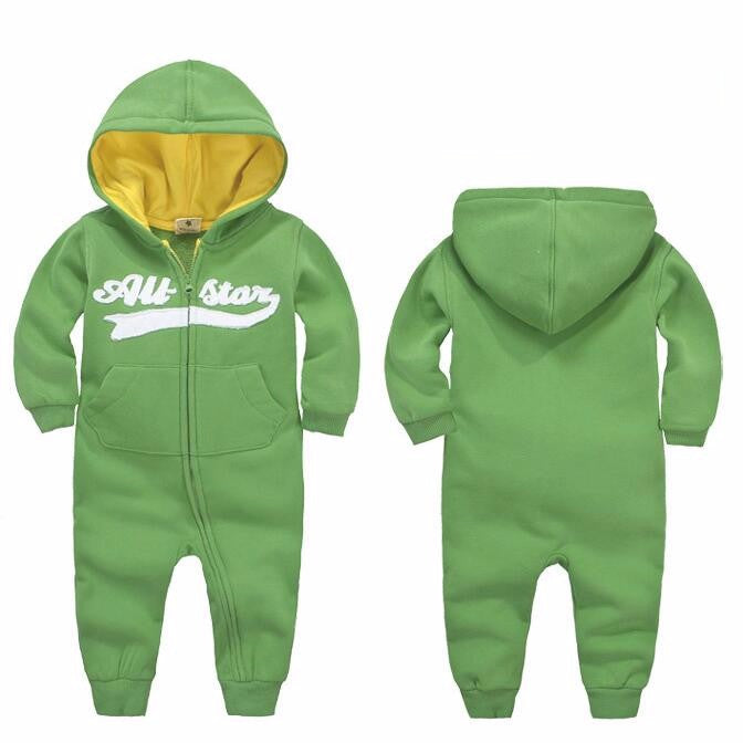 Long Sleeve Hooded Baby Toddler Trendy Rompers - Just Kidding Store 