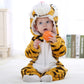 Baby Toddler Tiger Hooded Flannel Romper Jumpsuit - Just Kidding Store