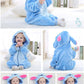 Hooded Flannel Romper Jumpsuit - Blue Stitch - Just Kidding Store