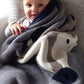 Kids Cotton Knitted Blanket  - Reversible Throw Blanket - Fox