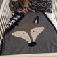Kids Cotton Knitted Blanket  - Reversible Throw Blanket - Fox