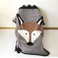 Kids Cotton Knitted Blanket  - Reversible Throw Blanket - Fox