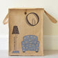 Natural Jute Linen Basket Bag - Hamper Storage H O M E - Just Kidding Store
