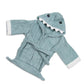 Baby Hooded Bathrobe - Terry Towel - Blue Shark - Just Kidding