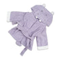 Baby Hooded Bathrobe - Terry Towel - Cyan Hippo - Just Kidding