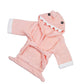 Baby Hooded Bathrobe - Terry Towel - Pink Shark - Just Kidding