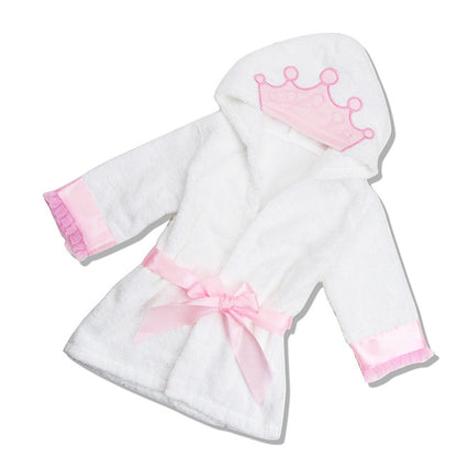 Baby Hooded Bathrobe - Lace Princess - Just Kidding Store