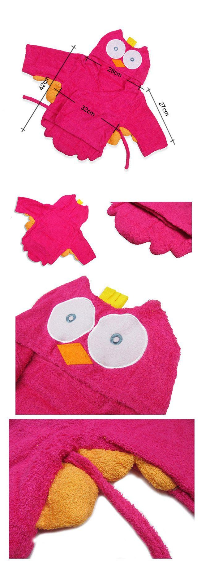 Baby Hooded Bathrobe - Red Owl - Just Kidding Store