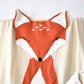 Fox Soft Knitted Fox Baby Kids Blanket - Beige/Gray/Light Gray