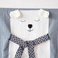 Soft Knitted Bear Blanket - Gray/Blue/Pink
