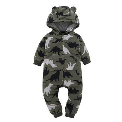 Kids Dinosaur Camouflage Winter Romper - Just Kidding Store 