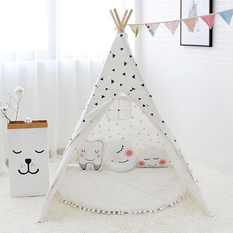 Black Triangle Teepee - Four Poles Kids Tent - Just Kidding Store