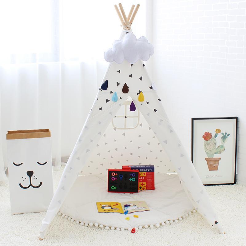Black Triangle Teepee - Four Poles Kids Tent - Just Kidding Store