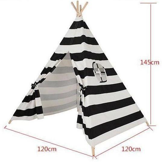 Black and hot sale white striped teepee