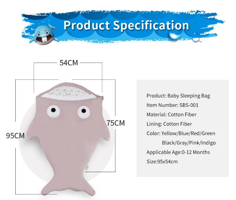 Baby Shark Sleeping Bag - Cotton Stroller Sack